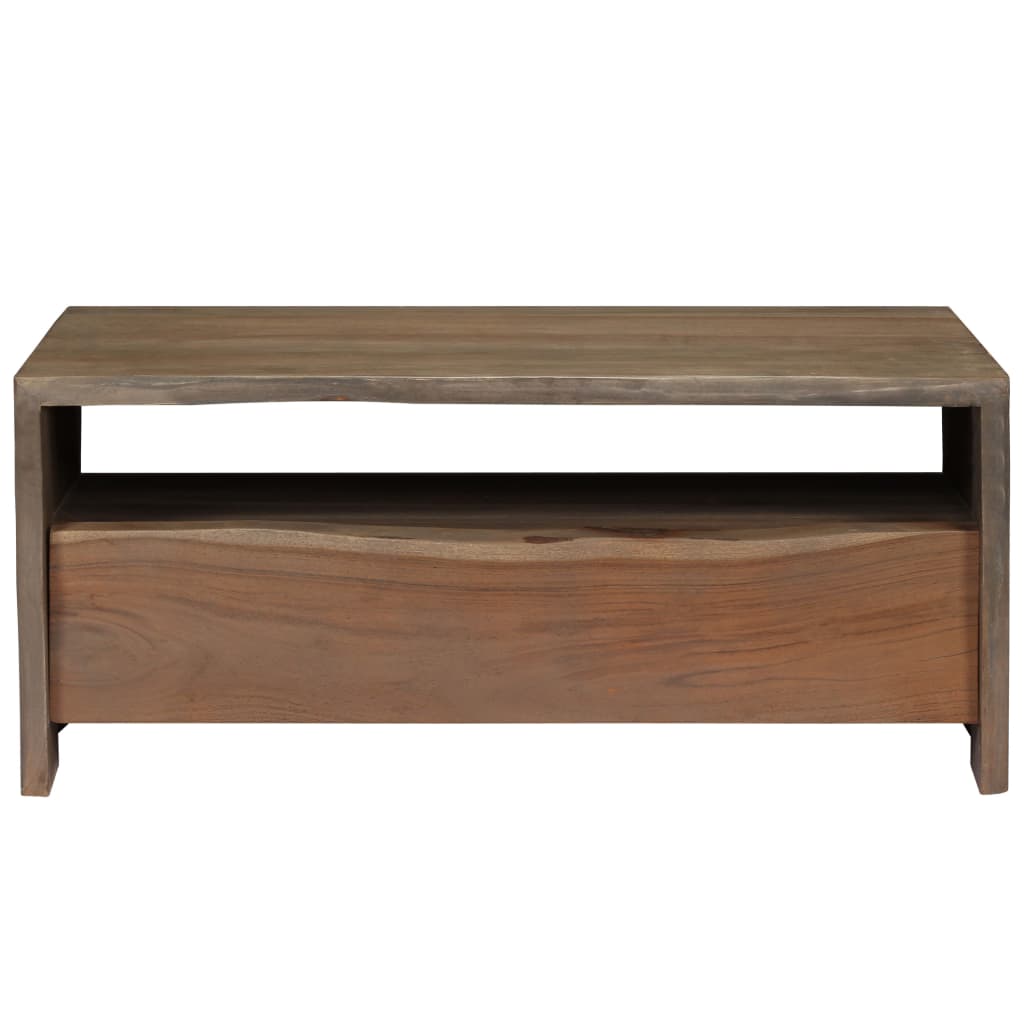 Table basse Acacia massif Bord assorti 90x50x40 cm Gris - XIOS