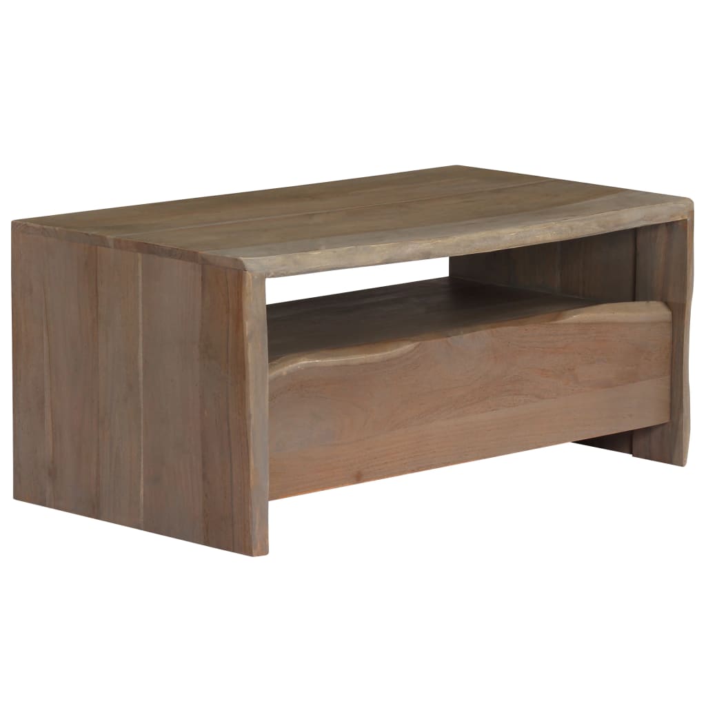 Table basse Acacia massif Bord assorti 90x50x40 cm Gris - XIOS