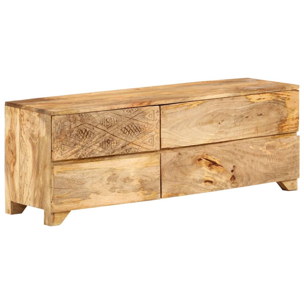 Meuble TV Bois de manguier solide 110x30x40 cm - XIOS