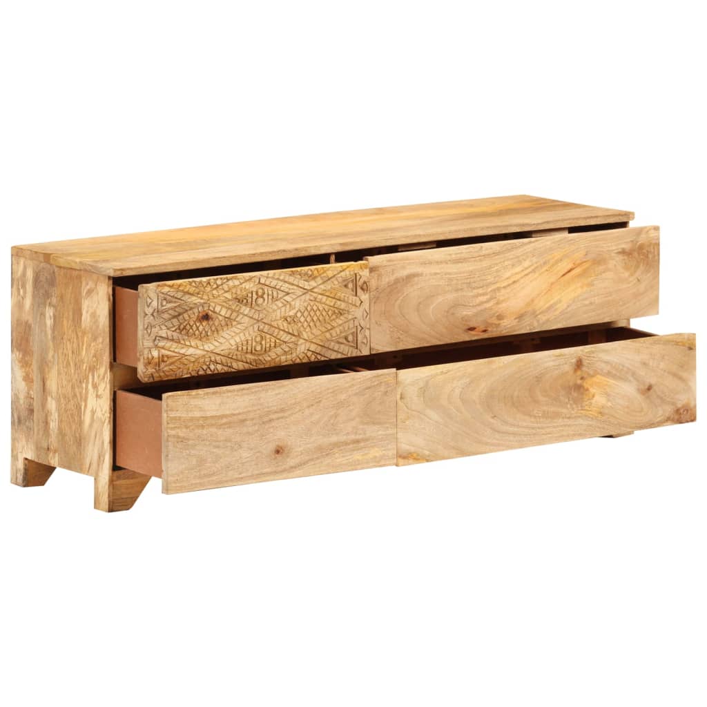 Meuble TV Bois de manguier solide 110x30x40 cm - XIOS