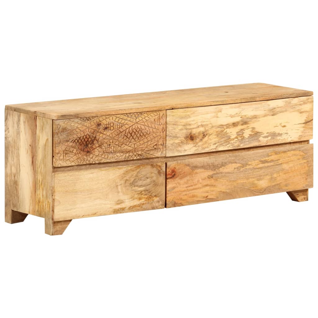 Meuble TV Bois de manguier solide 110x30x40 cm - XIOS