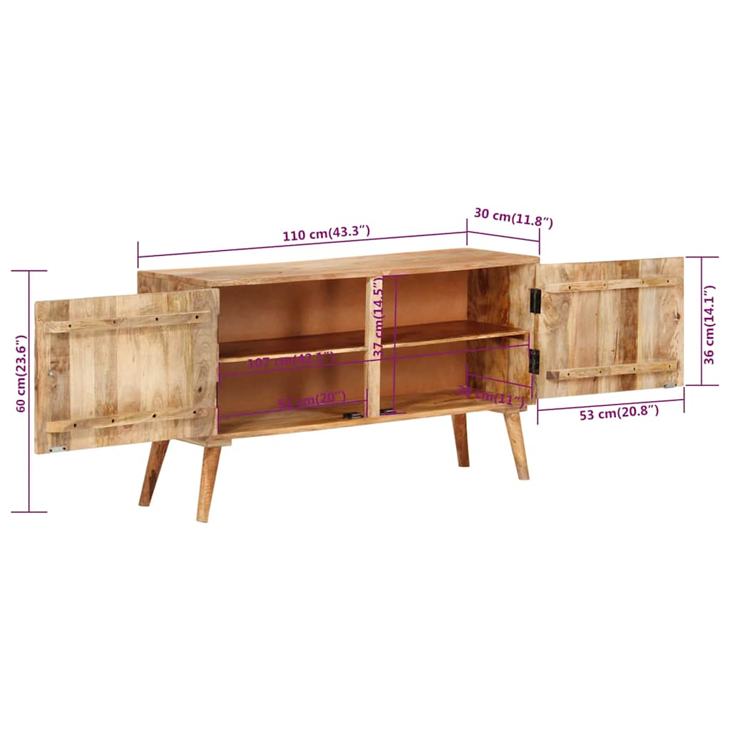 Buffet Bois de manguier massif 110x30x60 cm - XIOS
