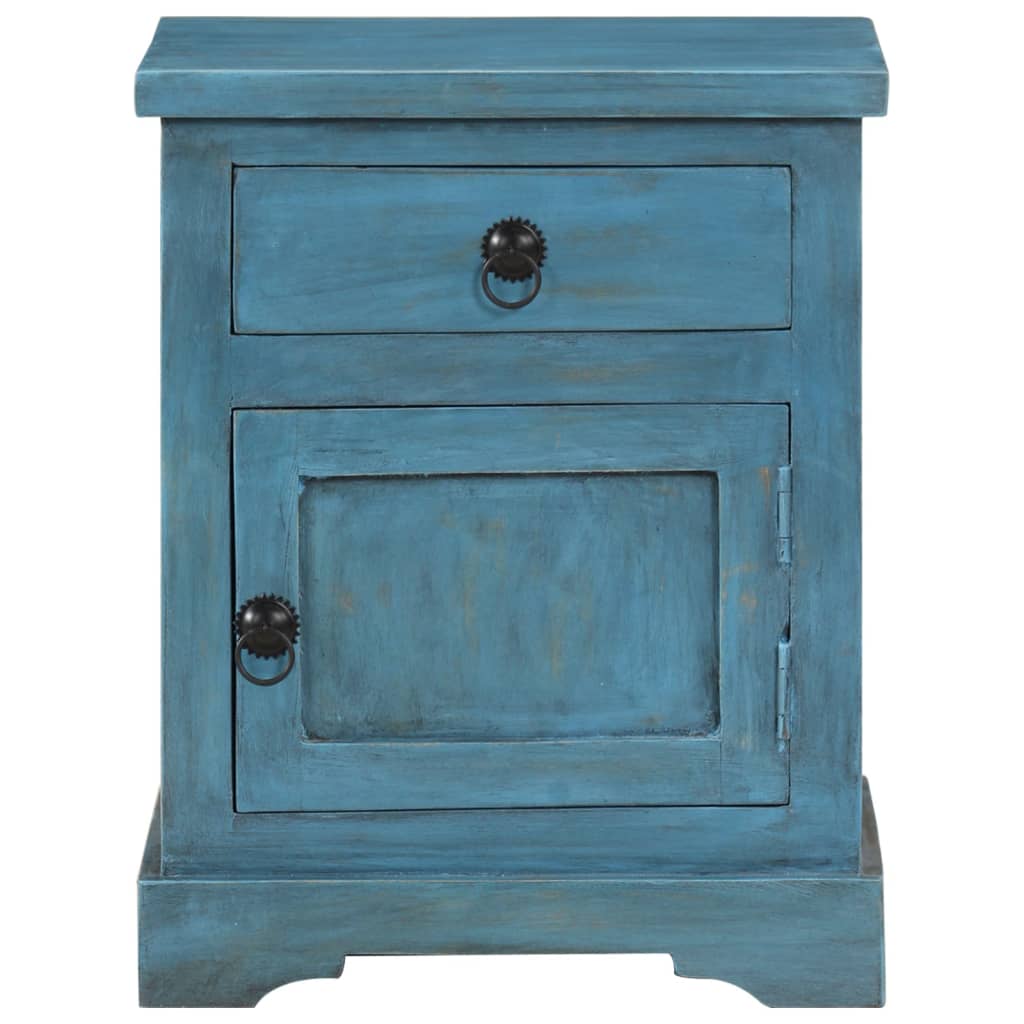 Table de chevet Bois de manguier massif 40x30x50 cm Bleu - XIOS