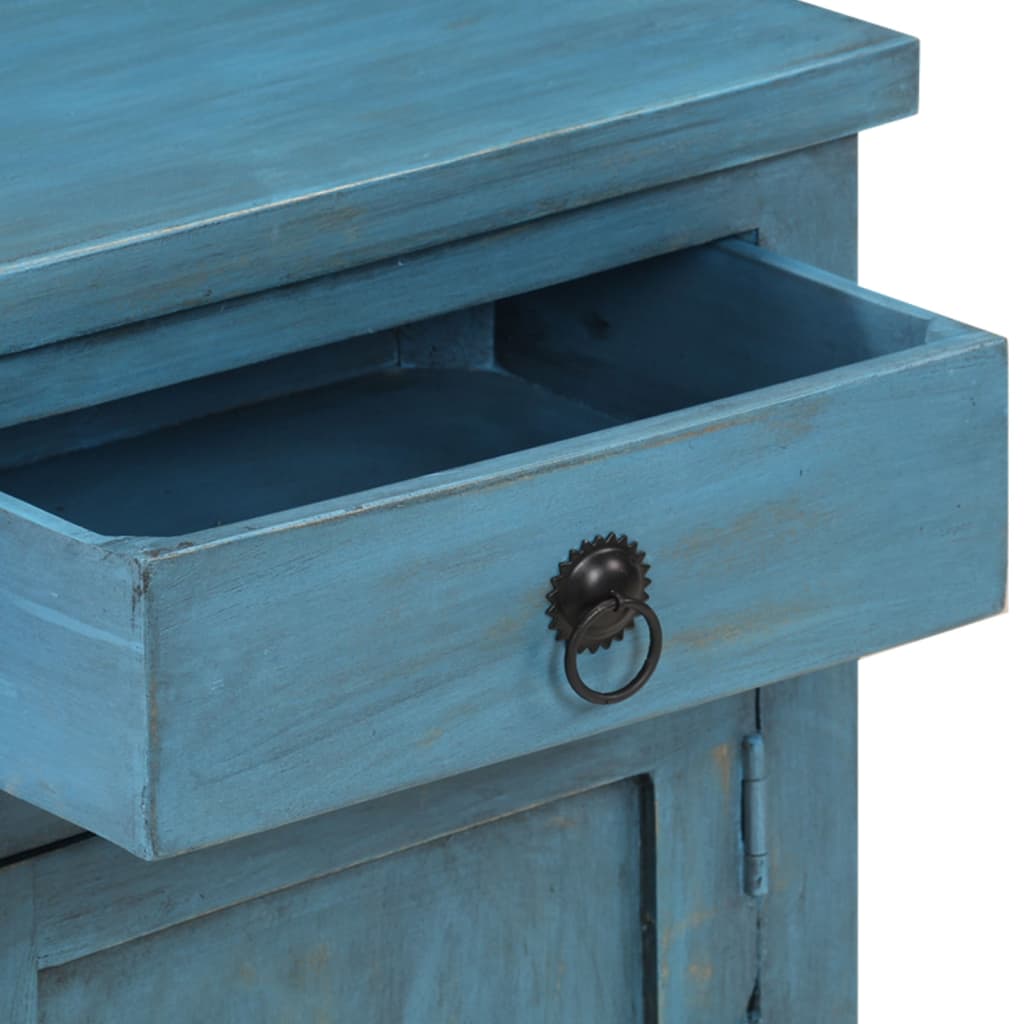Table de chevet Bois de manguier massif 40x30x50 cm Bleu - XIOS