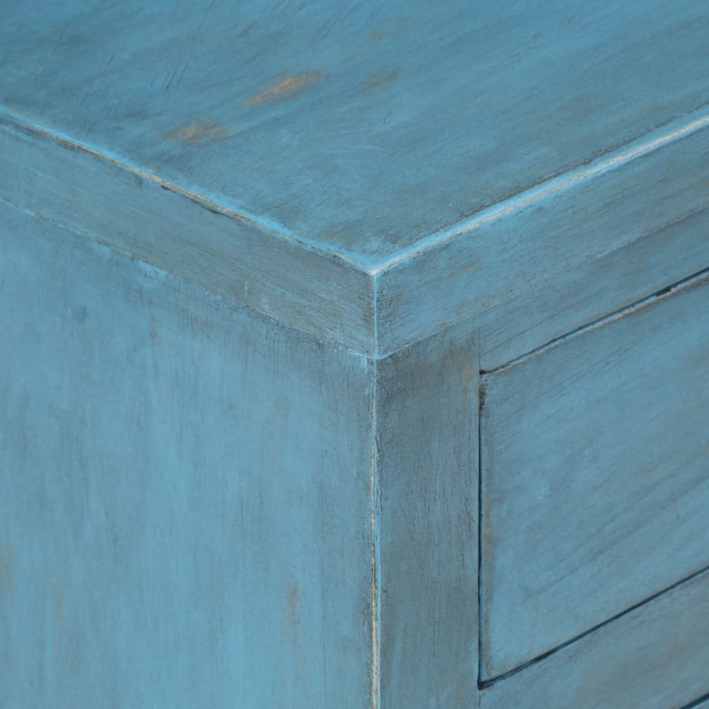 Table de chevet Bois de manguier massif 40x30x50 cm Bleu - XIOS