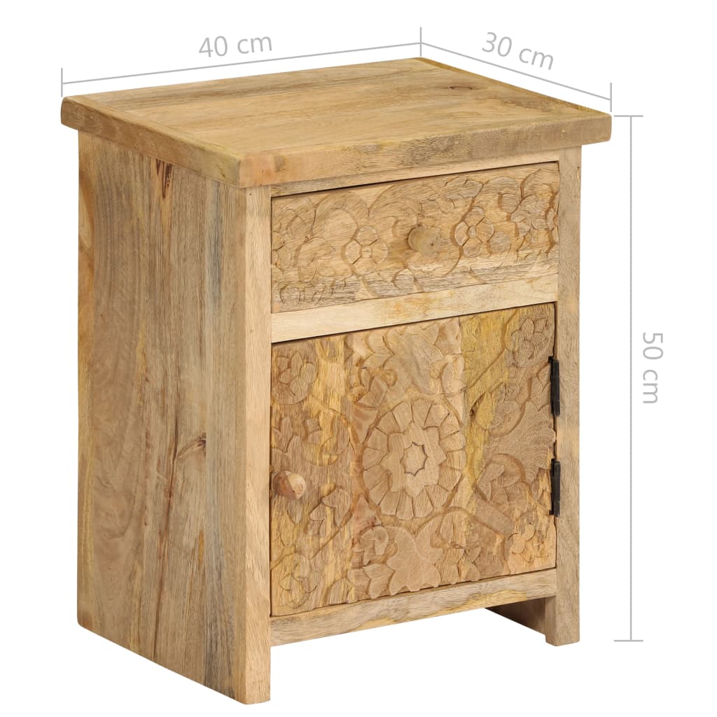 Table de chevet Bois de manguier massif 40x30x50 cm - XIOS