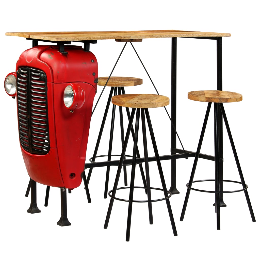 Meuble de bar 5 pcs Bois massif de manguier 120x60x107 cm - XIOS