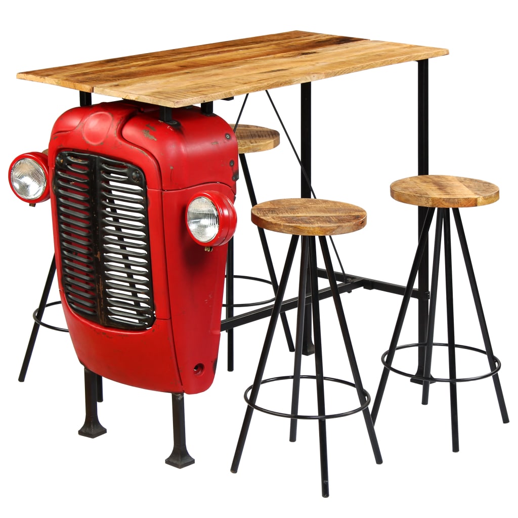 Meuble de bar 5 pcs Bois massif de manguier 120x60x107 cm - XIOS