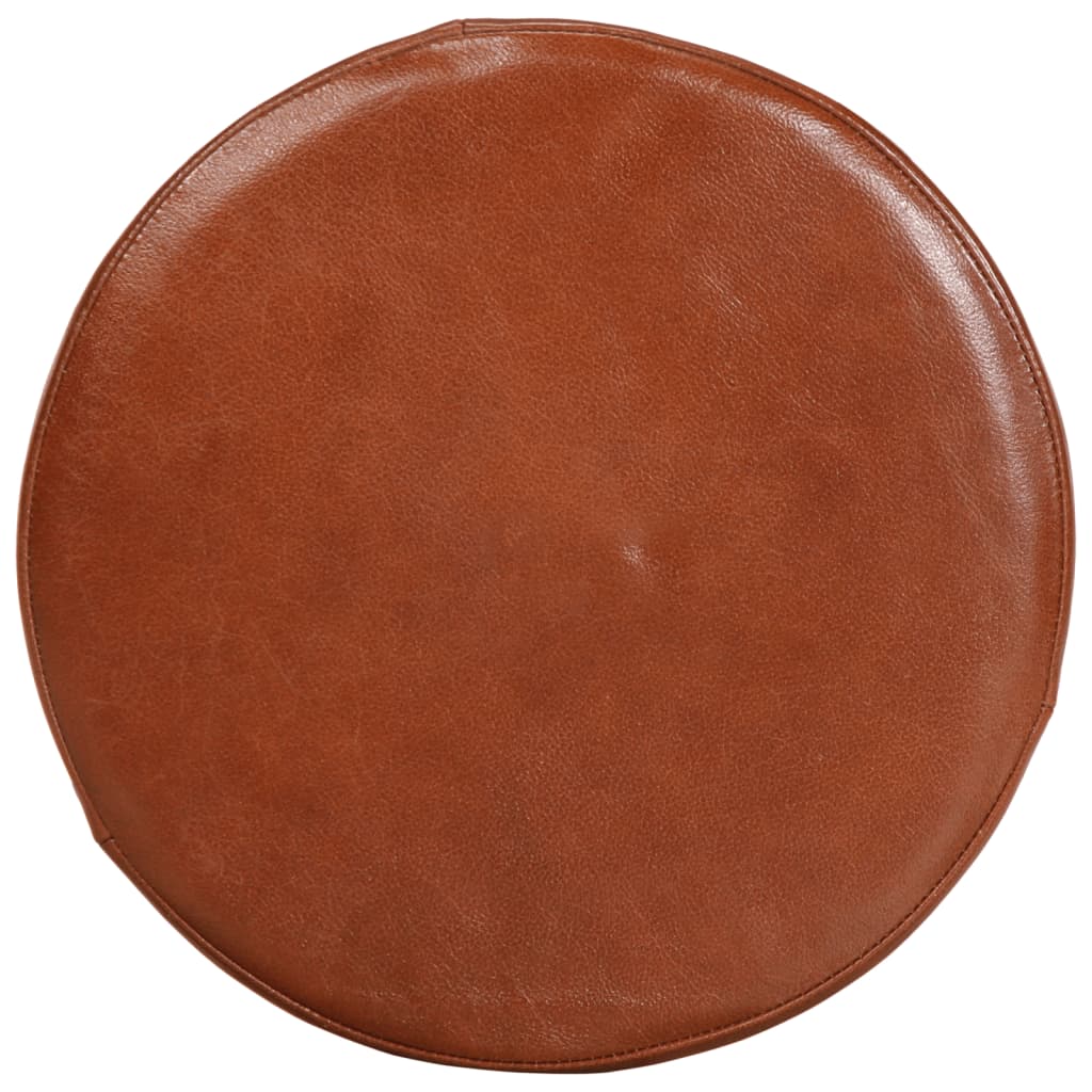 Chaises de bar lot de 2 cuir véritable et bois d'acacia solide - XIOS