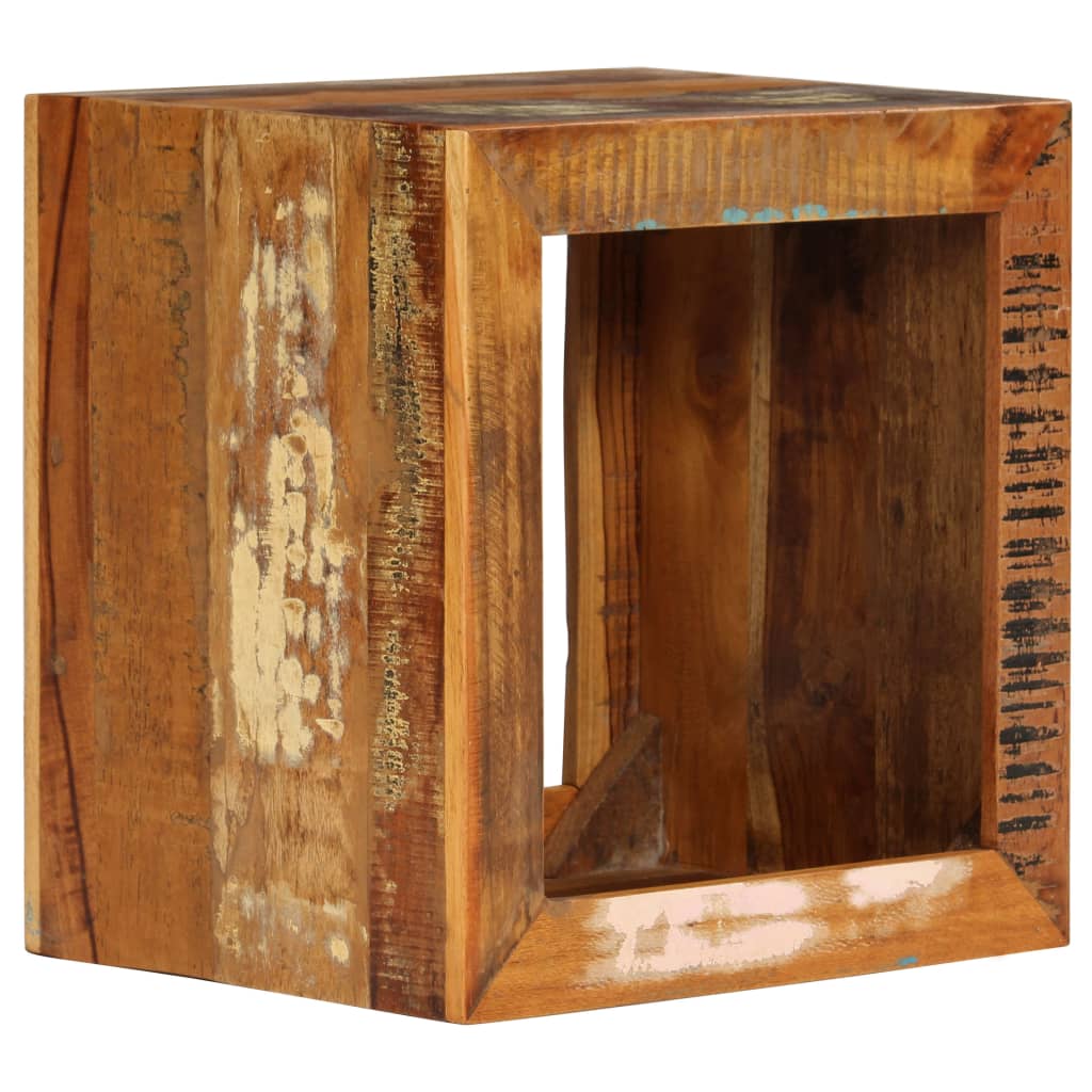 Tabouret 40x30x40 cm Bois de récupération solide - XIOS