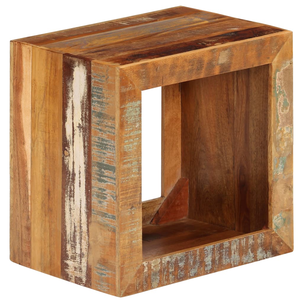 Tabouret 40x30x40 cm Bois de récupération solide - XIOS