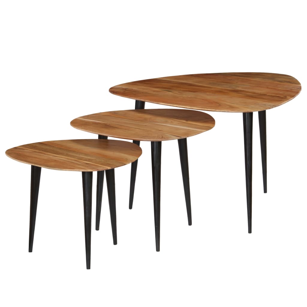 Tables basses 3 pcs Bois d'acacia massif - XIOS