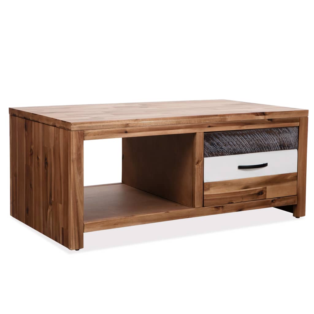 Table basse Bois d'acacia massif 90x50x37,5 cm - XIOS