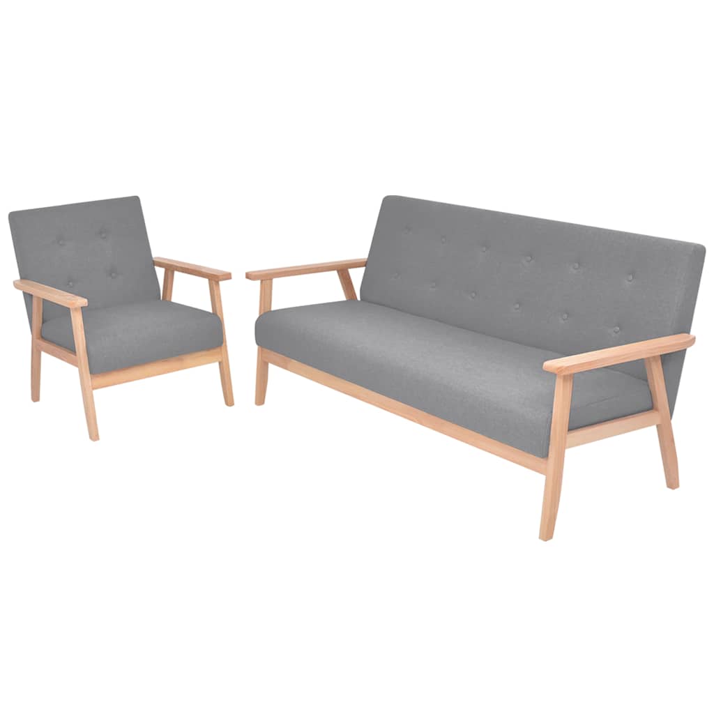 Ensemble de canapés 2 pcs Tissu Gris clair - XIOS