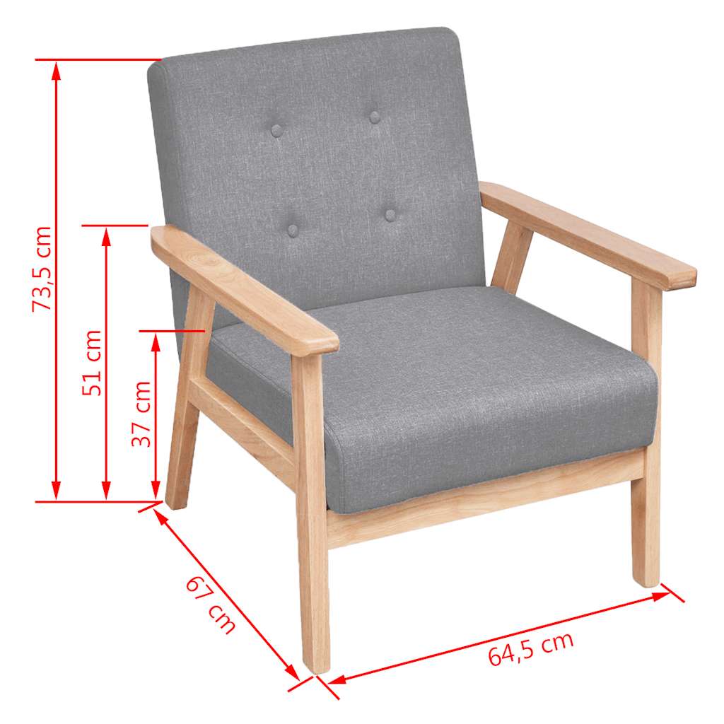 Ensemble de canapés 2 pcs Tissu Gris clair - XIOS