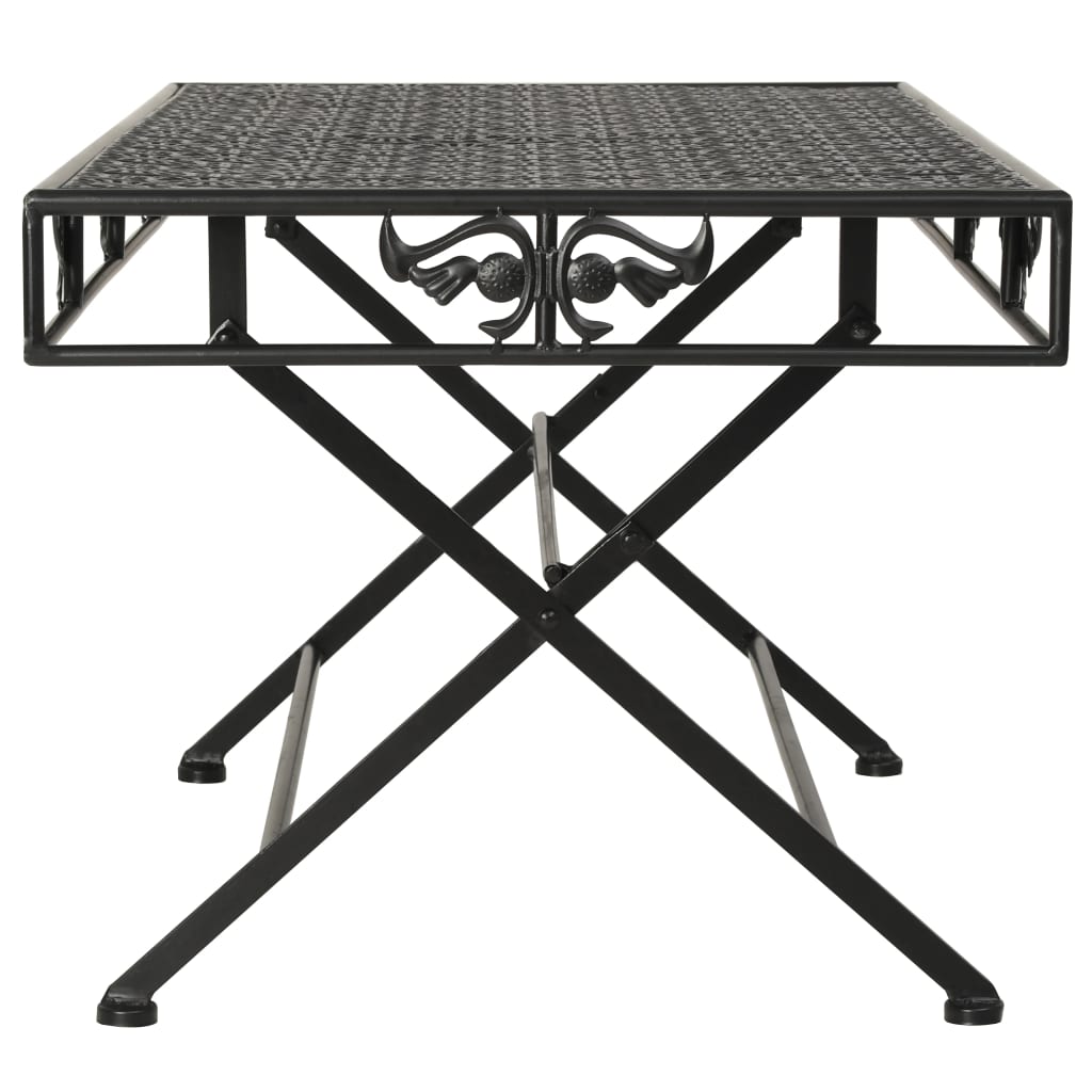 Table basse pliante Style vintage Métal 100x50x45 cm Noir - XIOS