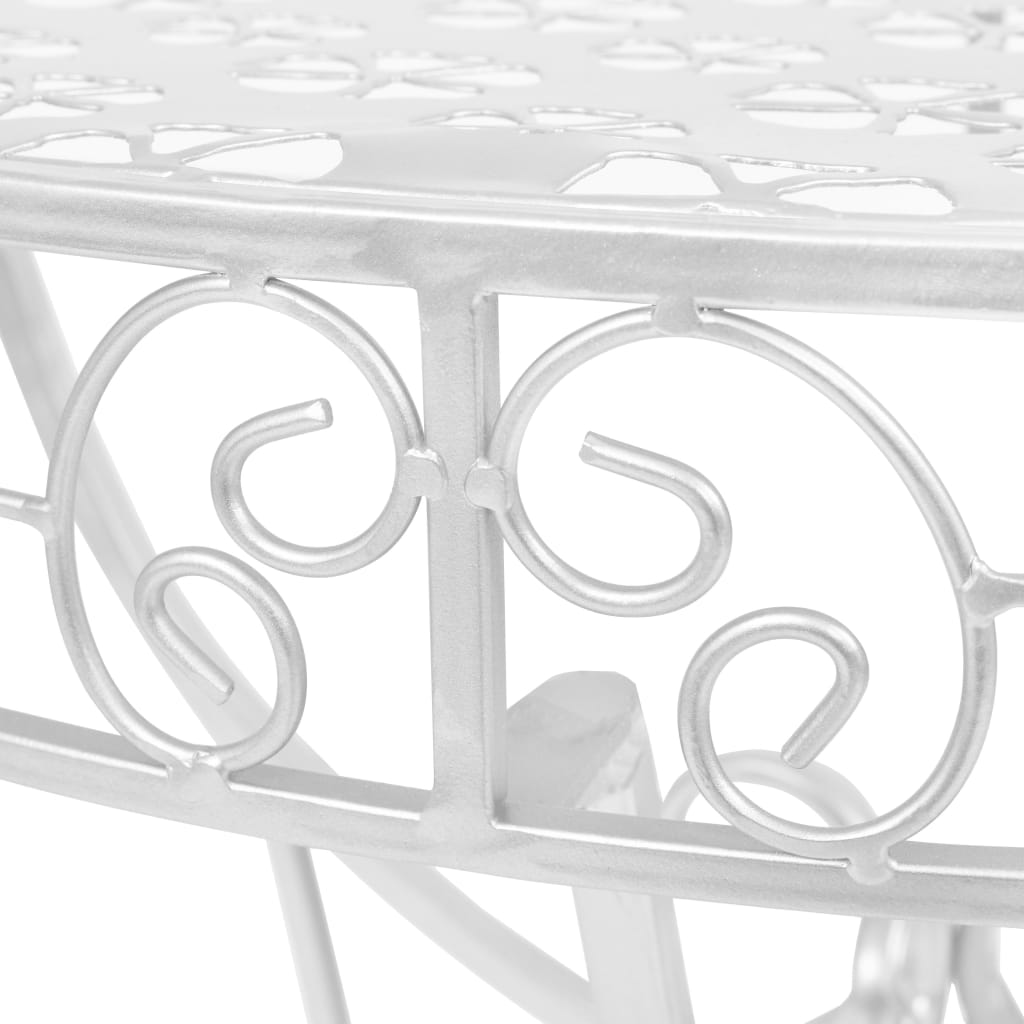 Table d'appoint Vintage Demi-ronde Métal 72x36x74 cm Argenté - XIOS