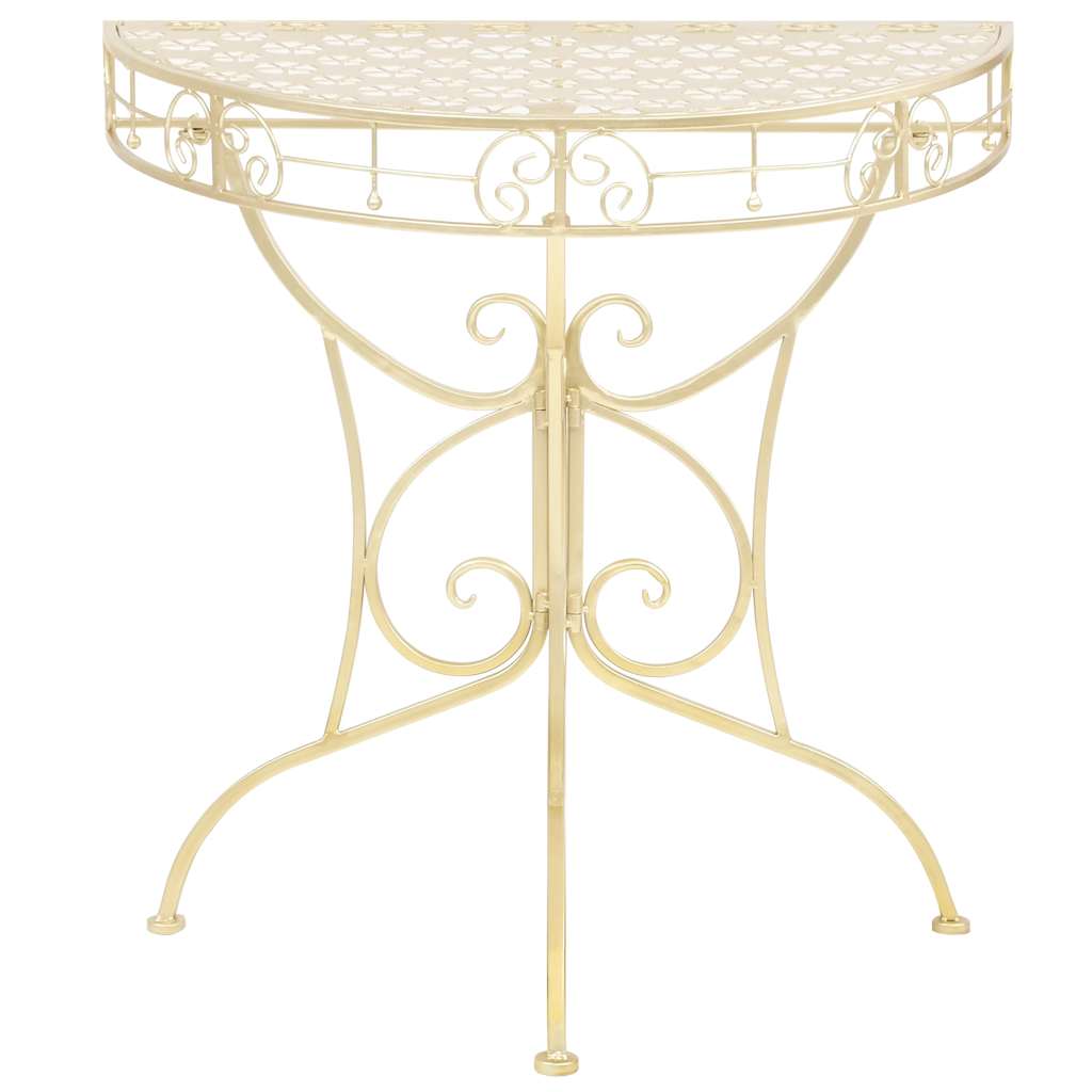 Table d'appoint Vintage Demi-ronde Métal 72x36x74 cm Doré - XIOS