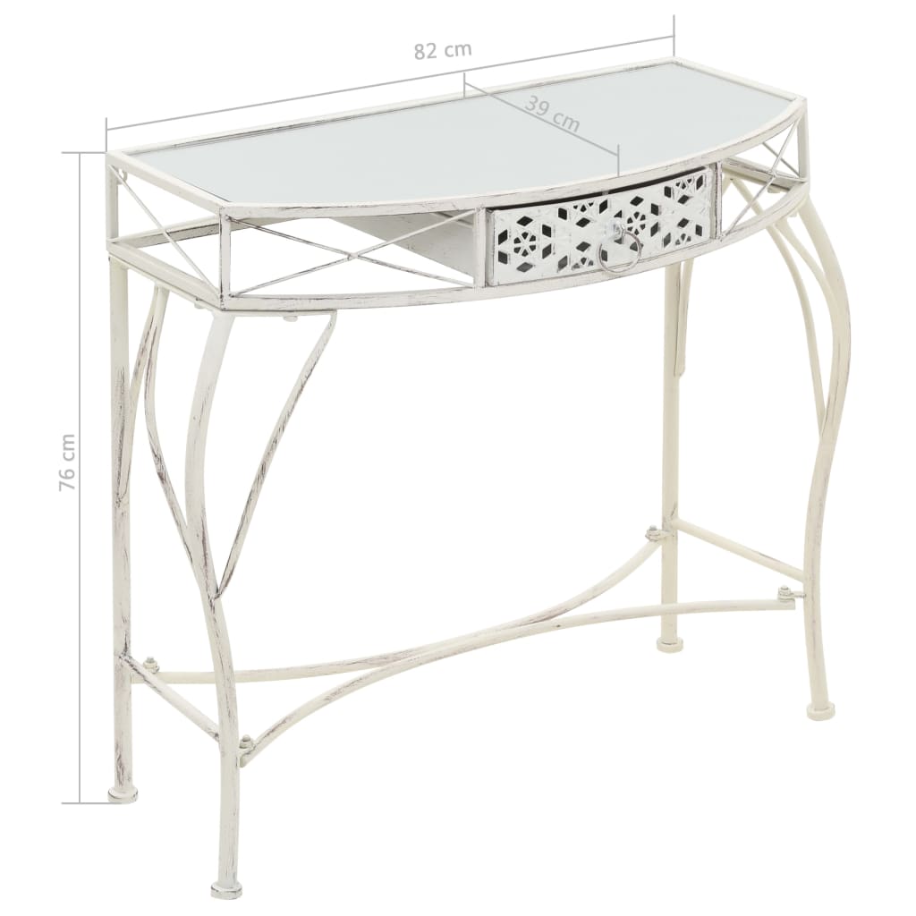 Table d'appoint Style français Métal 82 x 39 x 76 cm Blanc - XIOS