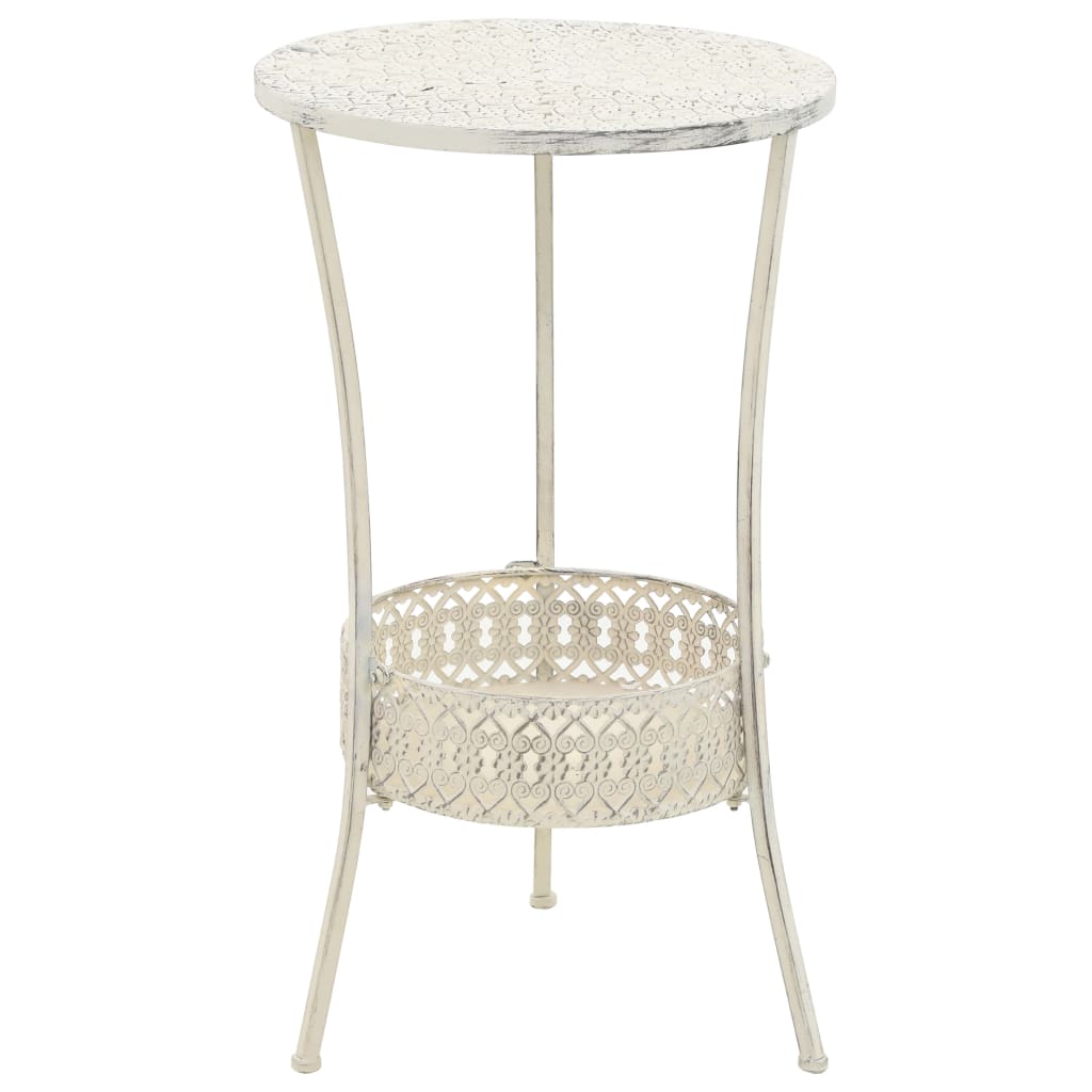 Table de bistro Style vintage Ronde Métal 40x70 cm Blanc - XIOS