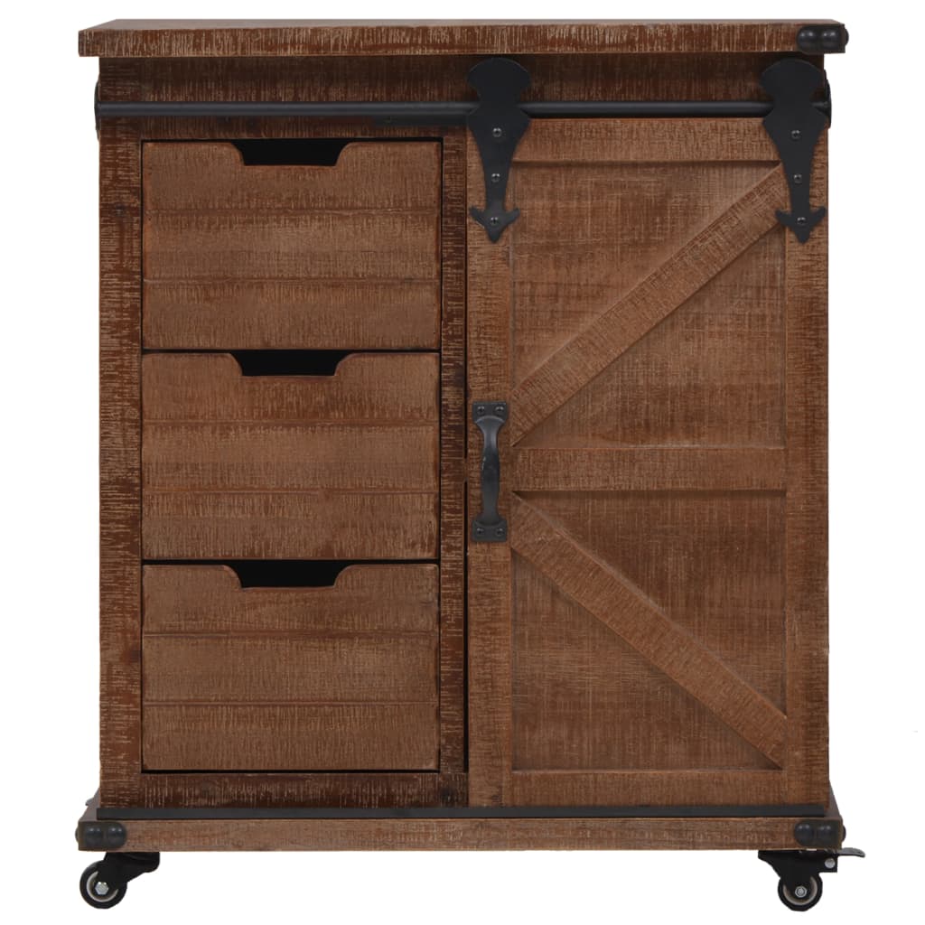 Armoire de rangement Bois de sapin massif 64x33,5x75 cm Marron - XIOS