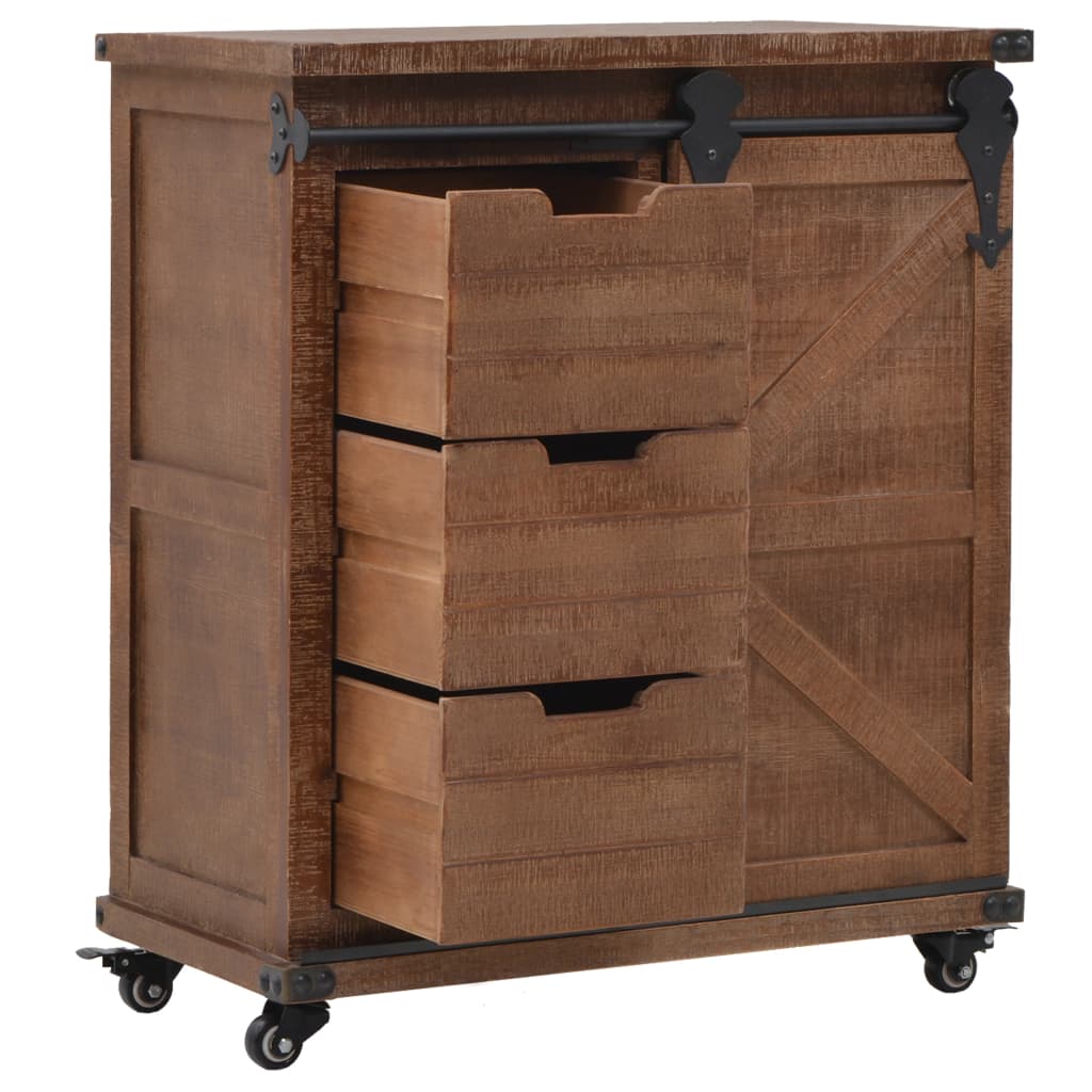 Armoire de rangement Bois de sapin massif 64x33,5x75 cm Marron - XIOS