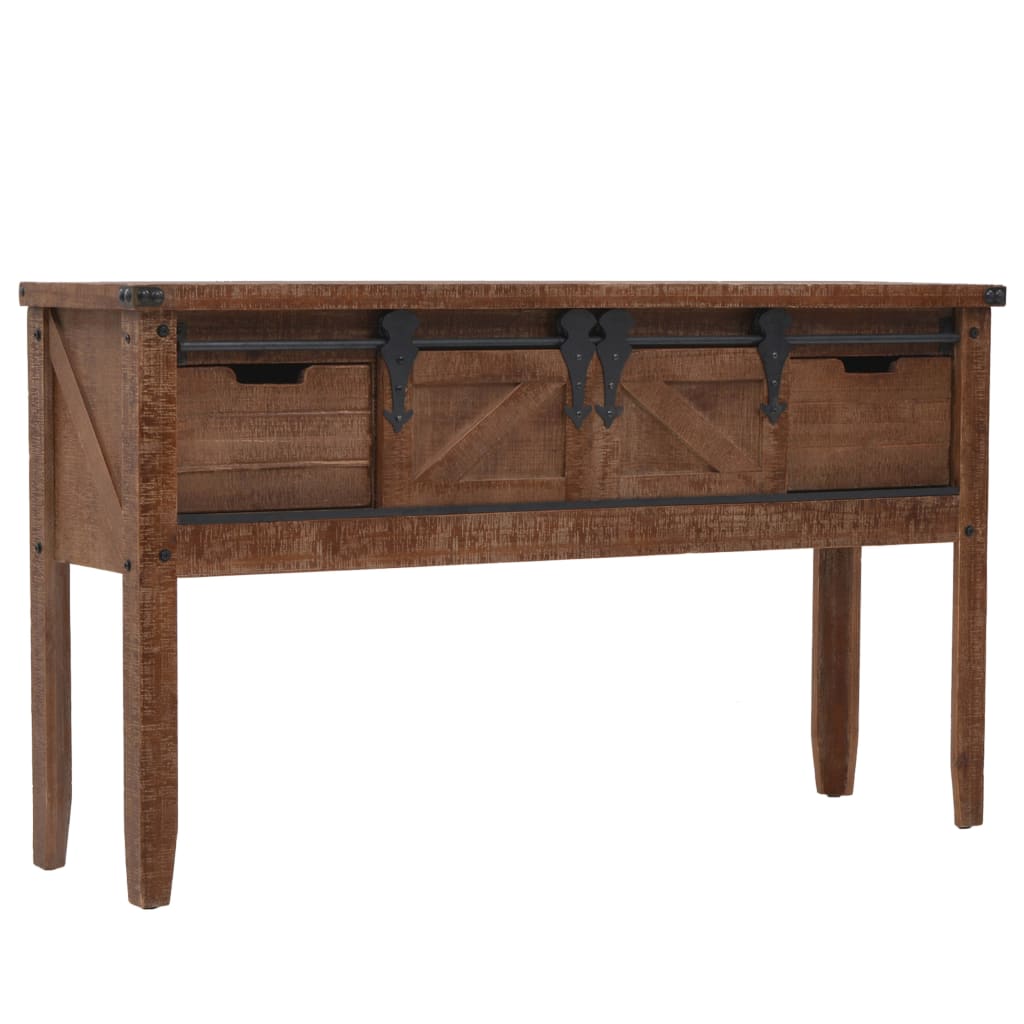 Table console Bois massif de sapin 131 x 35,5 x 75 cm Marron - XIOS