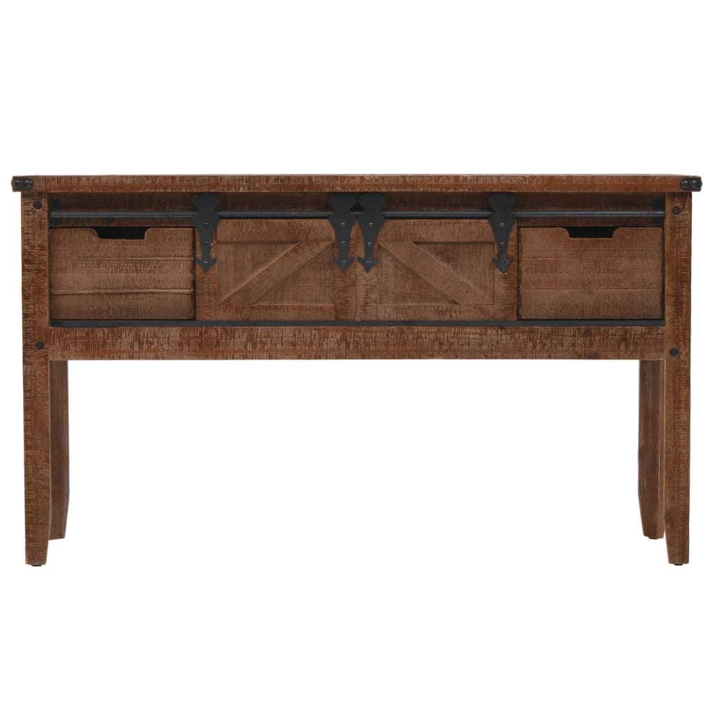 Table console Bois massif de sapin 131 x 35,5 x 75 cm Marron
