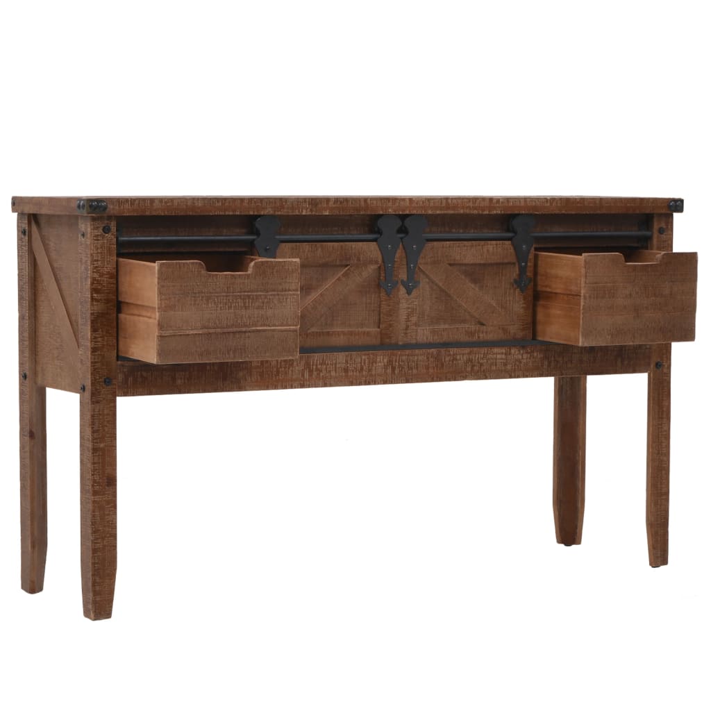 Table console Bois massif de sapin 131 x 35,5 x 75 cm Marron - XIOS