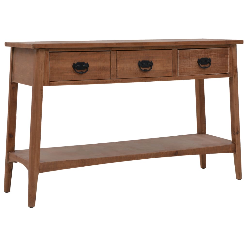Table console bois de sapin massif 126 x 40 x 77,5 cm Marron - XIOS