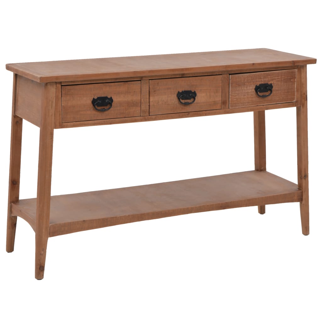 Table console bois de sapin massif 126 x 40 x 77,5 cm Marron - XIOS