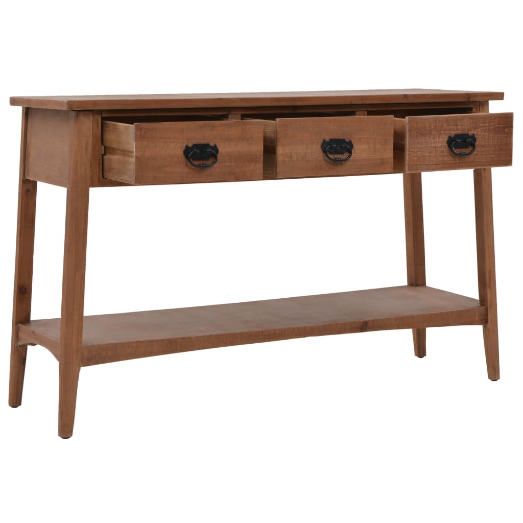 Table console bois de sapin massif 126 x 40 x 77,5 cm Marron - XIOS