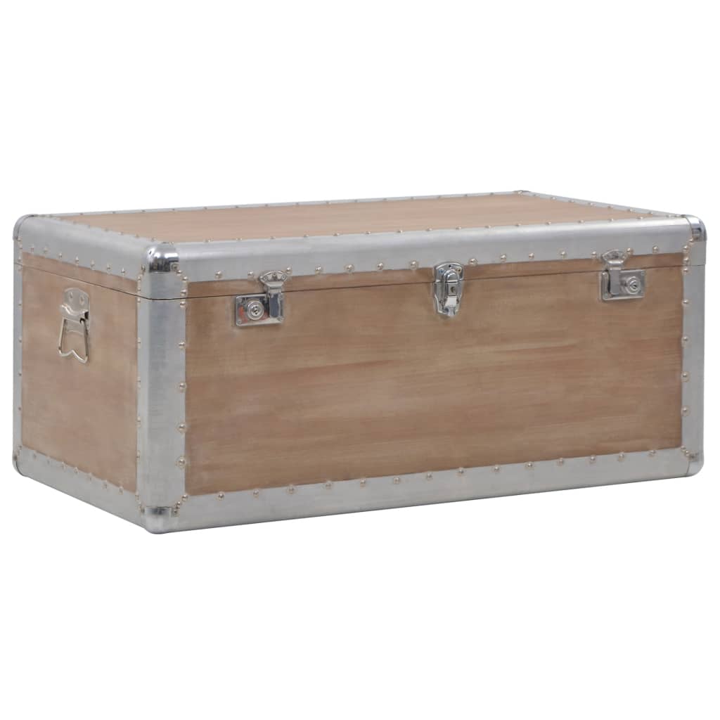 Boîte de rangement Bois de sapin massif 91x52x40 cm Marron - XIOS