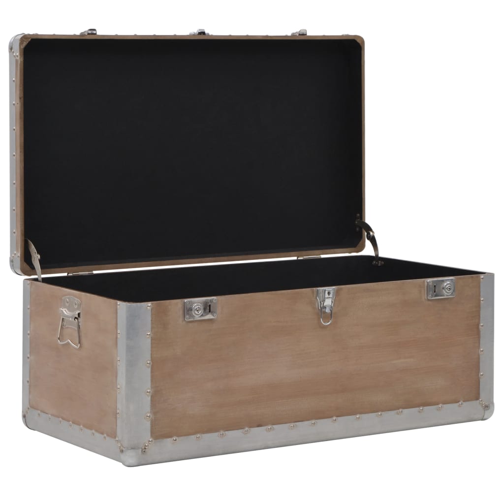 Boîte de rangement Bois de sapin massif 91x52x40 cm Marron - XIOS
