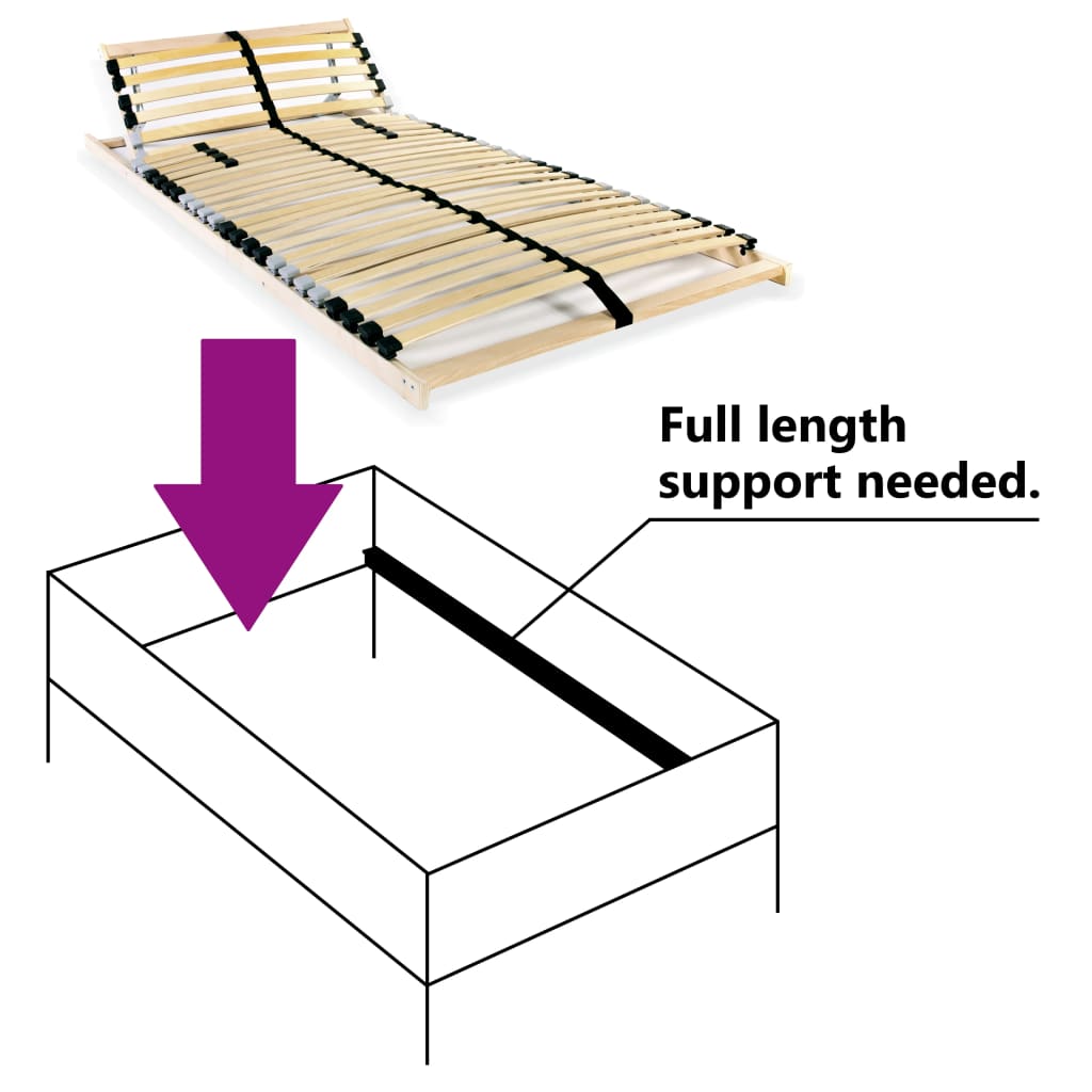 Sommier à lattes sans matelas avec 28 lattes 7 zones 90x200 cm - XIOS