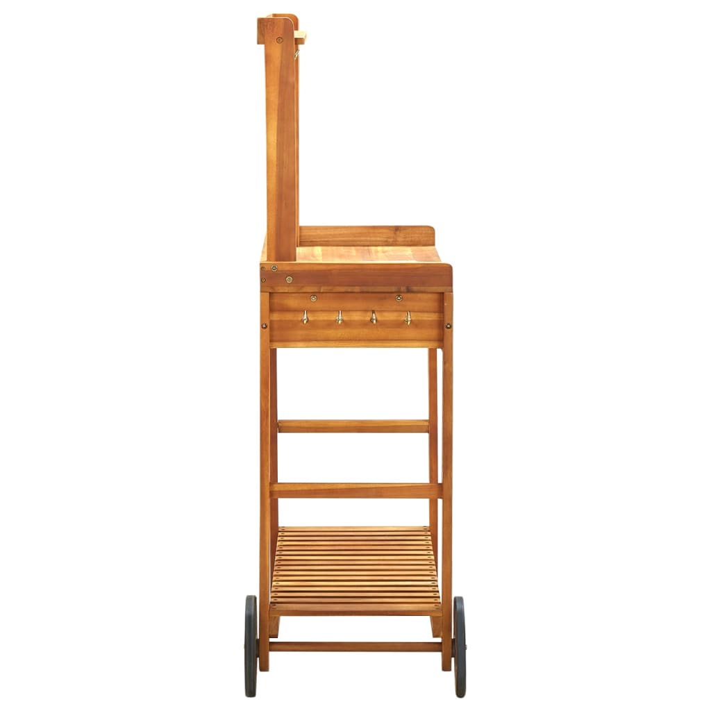 Chariot de cuisine de jardin Bois d'acacia 92x43,5x141,5 cm - XIOS