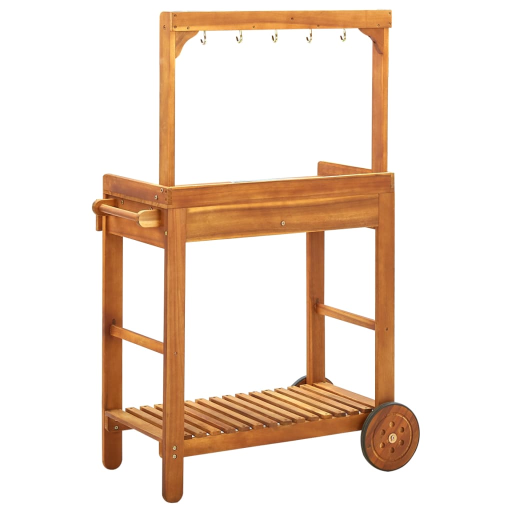 Chariot de cuisine de jardin Bois d'acacia 92x43,5x141,5 cm - XIOS