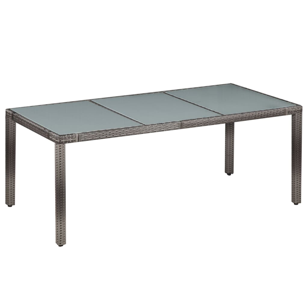 Ensemble à manger d'extérieur 9pcs coussins Résine tressée Gris - XIOS