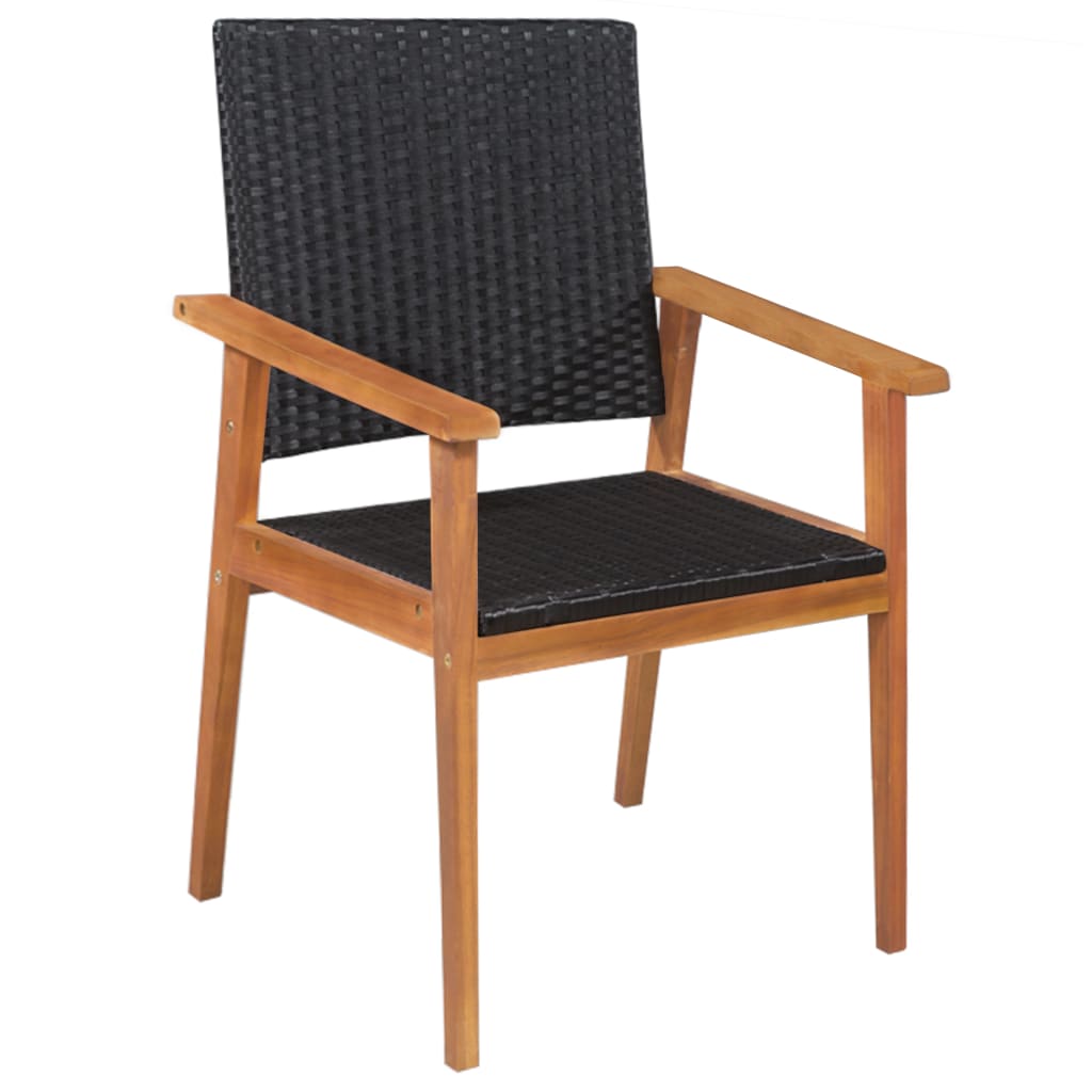 Ensemble à manger d'extérieur 5 pcs Résine tressée Noir marron - XIOS