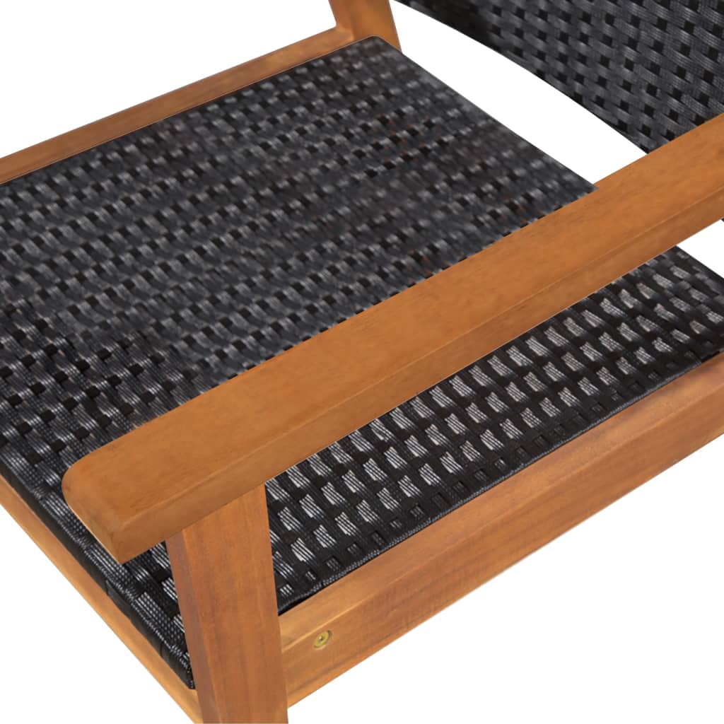 Ensemble à manger d'extérieur 5 pcs Résine tressée Noir marron - XIOS