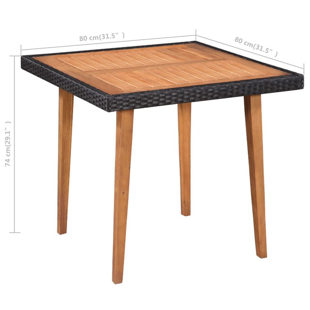 Ensemble à manger d'extérieur 5 pcs Résine tressée Noir marron - XIOS
