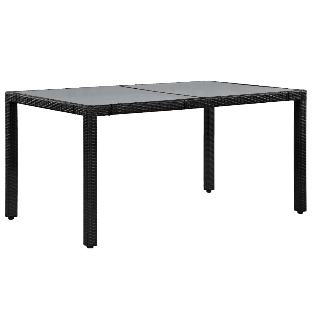 Ensemble à manger d'extérieur 7 pcs Résine tressée Noir - XIOS