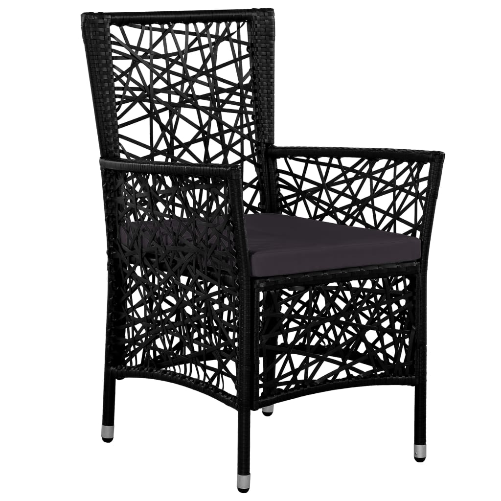 Ensemble à manger d'extérieur 7 pcs Résine tressée Noir - XIOS