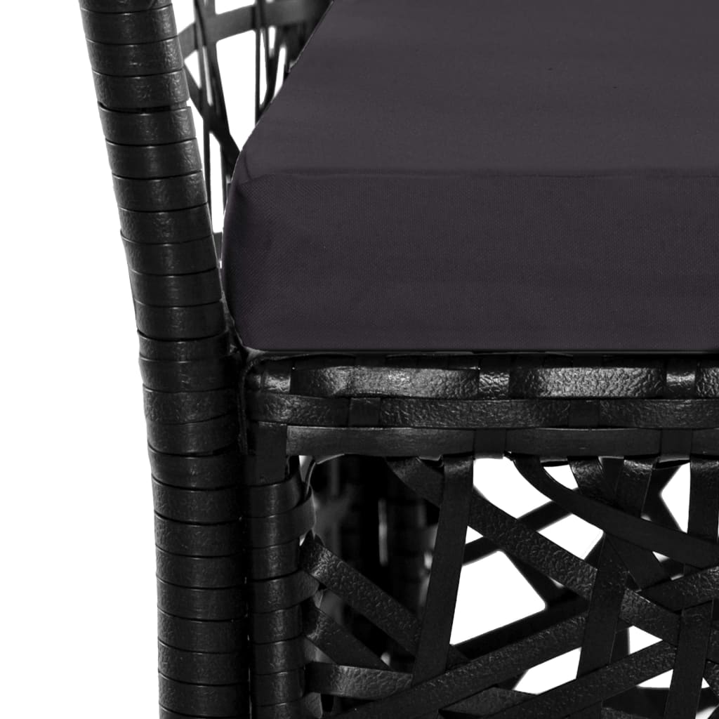 Ensemble à manger d'extérieur 7 pcs Résine tressée Noir - XIOS