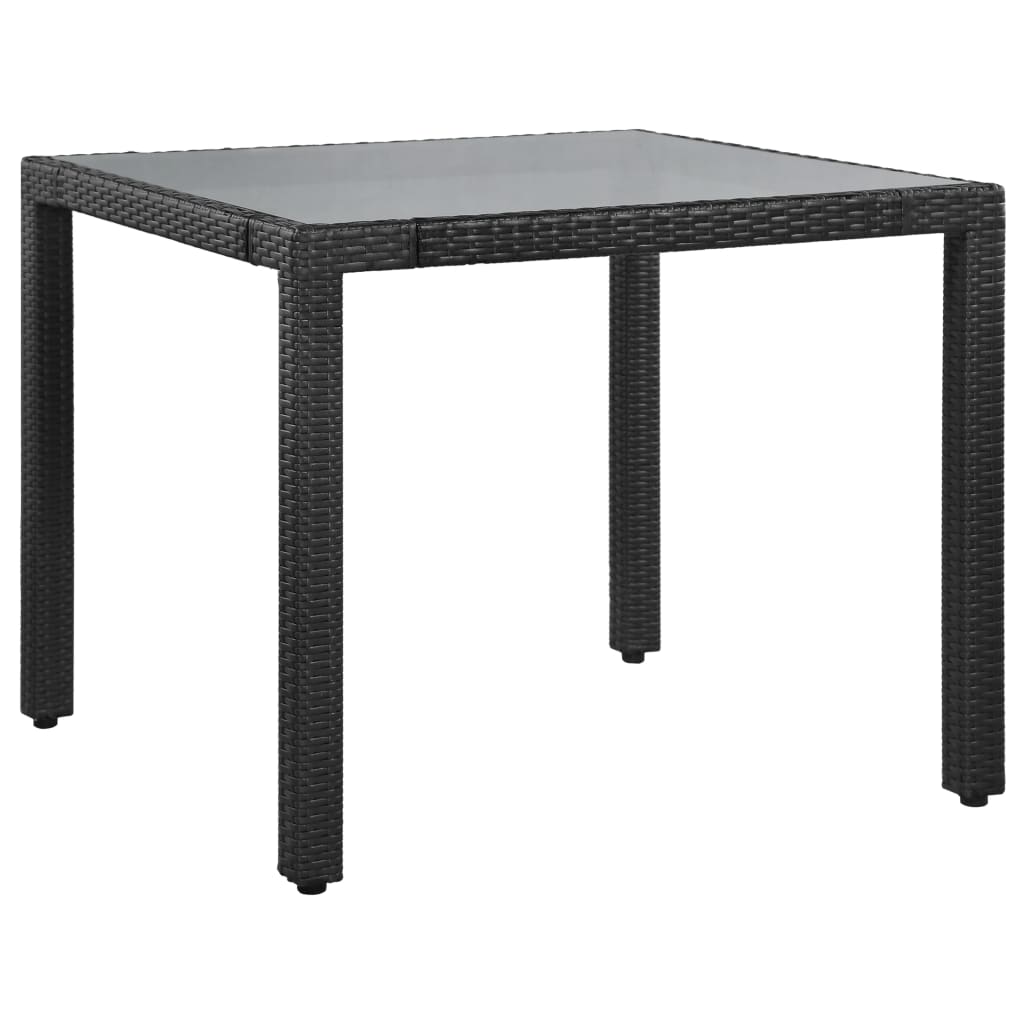 Ensemble à manger d'extérieur 5 pcs Résine tressée Noir - XIOS