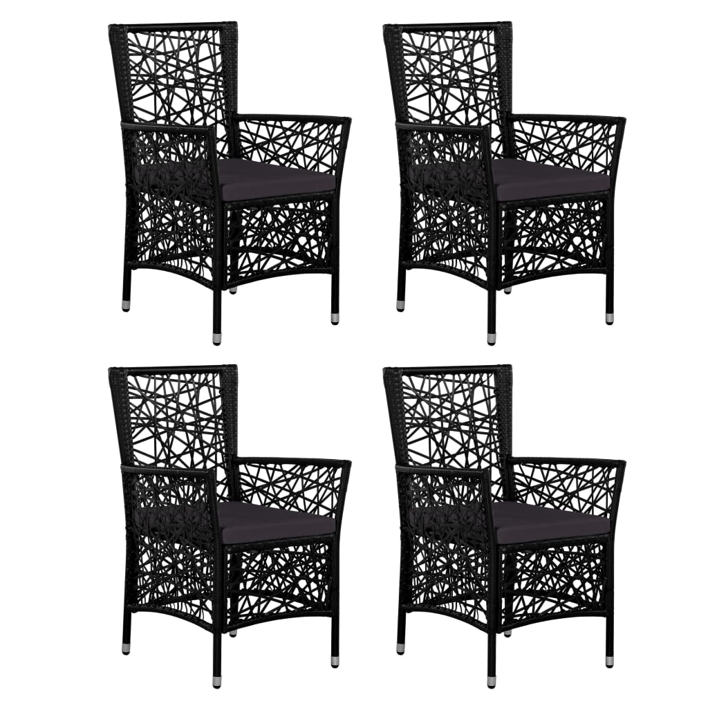 Ensemble à manger d'extérieur 5 pcs Résine tressée Noir - XIOS