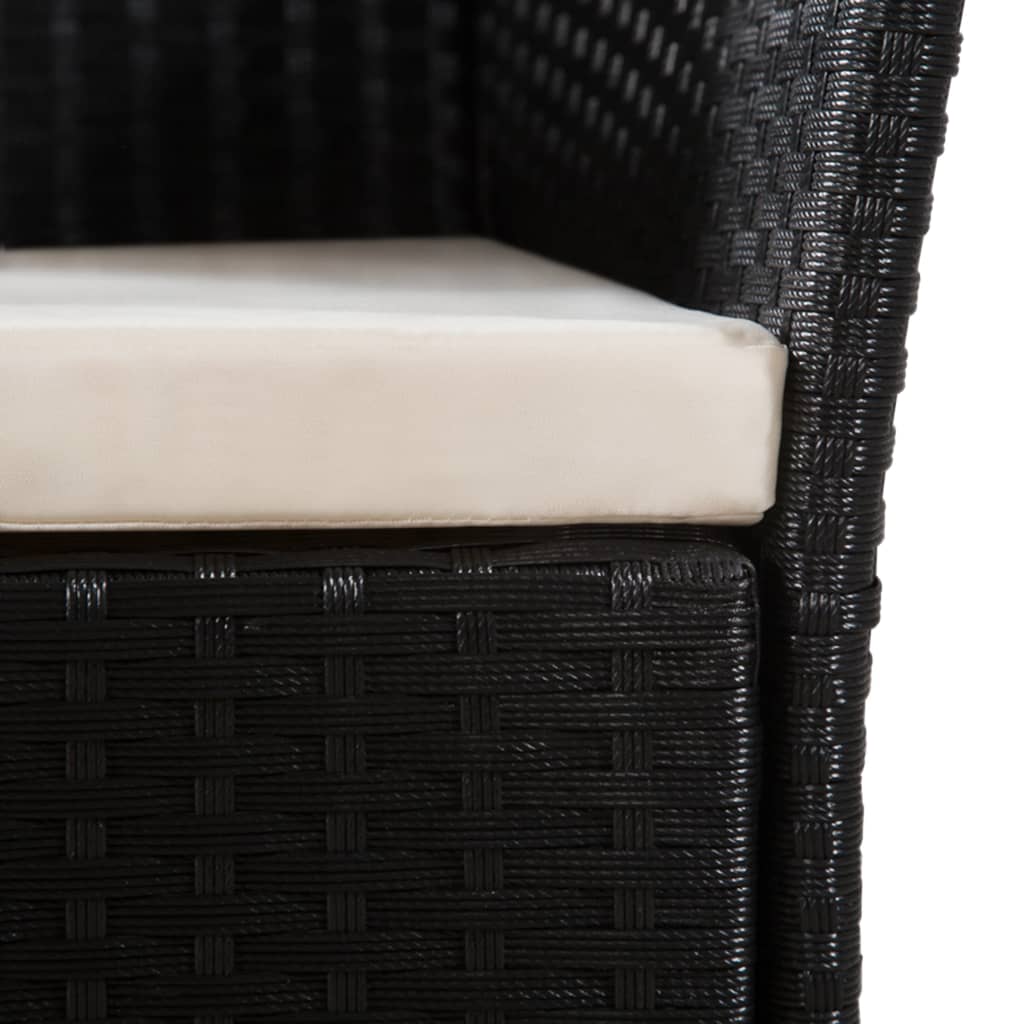 Ensemble à manger d'extérieur 7 pcs Résine tressée Noir marron - XIOS