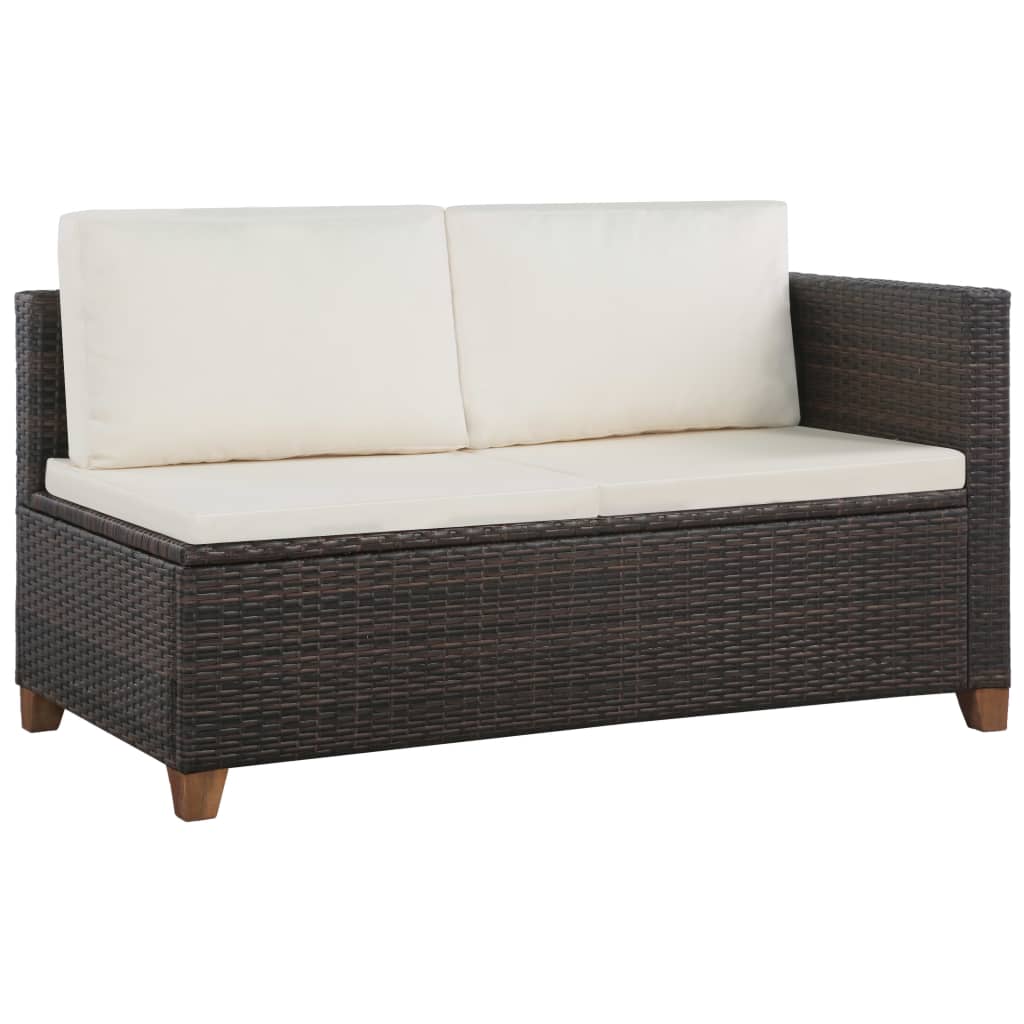Salon de jardin 4 pcs avec coussins Résine tressée Marron - XIOS