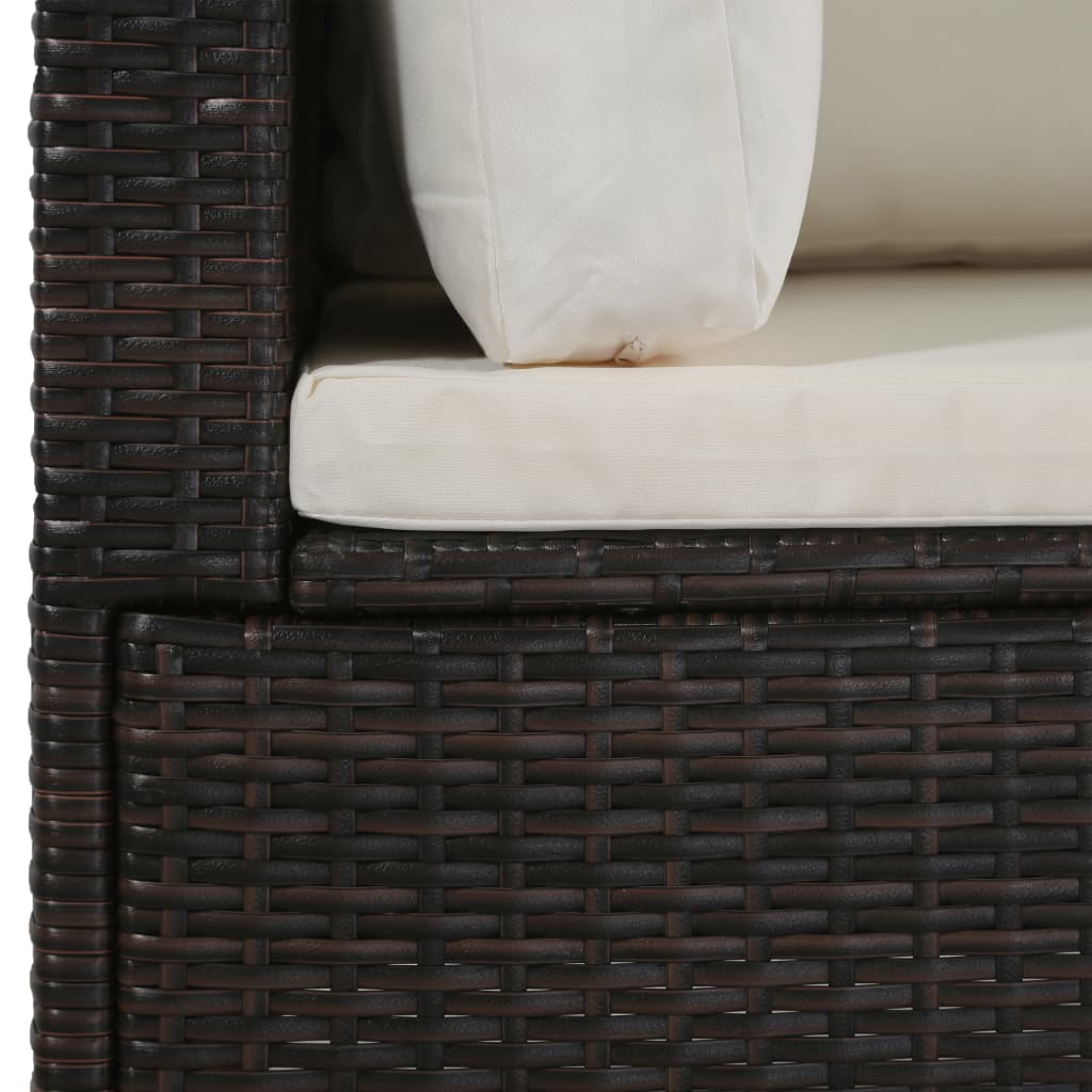 Salon de jardin 4 pcs avec coussins Résine tressée Marron - XIOS