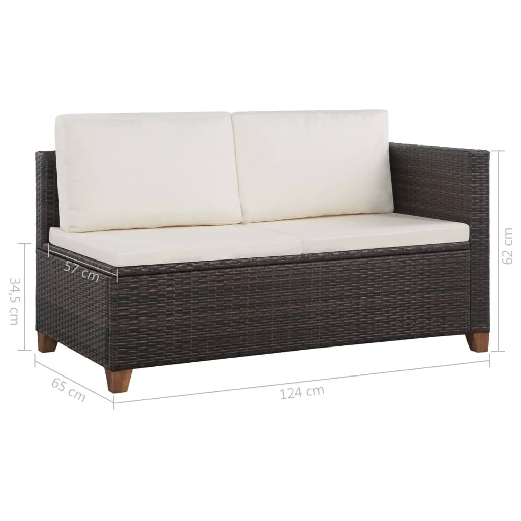 Salon de jardin 4 pcs avec coussins Résine tressée Marron - XIOS